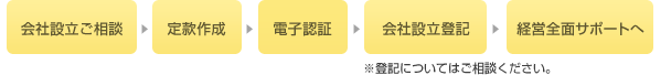 会社の設立サポート解説チャート