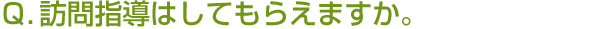 訪問指導はしてもらえますか。